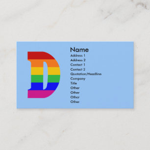 Rainbow Letter D Business Card