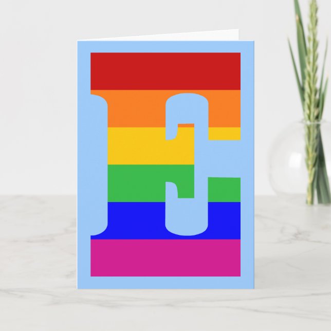 Rainbow Letter E Note Card (Front)