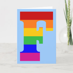 Rainbow Letter F Note Card