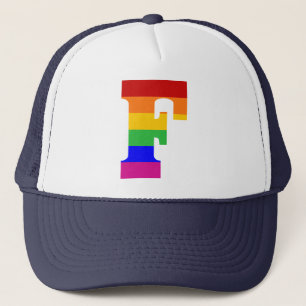 Rainbow Letter F Trucker Hat