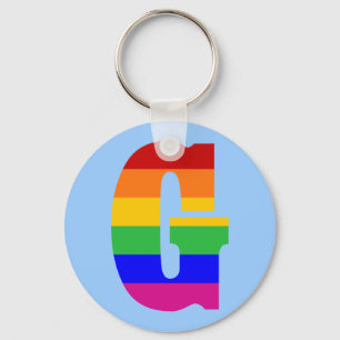 Rainbow Letter G Key Ring