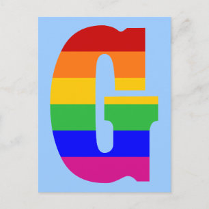 Rainbow Letter G Postcard