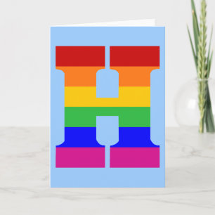 Rainbow Letter H Note Card