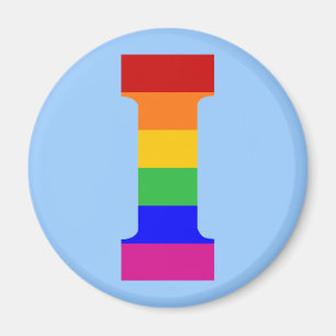 Rainbow Letter I Magnet