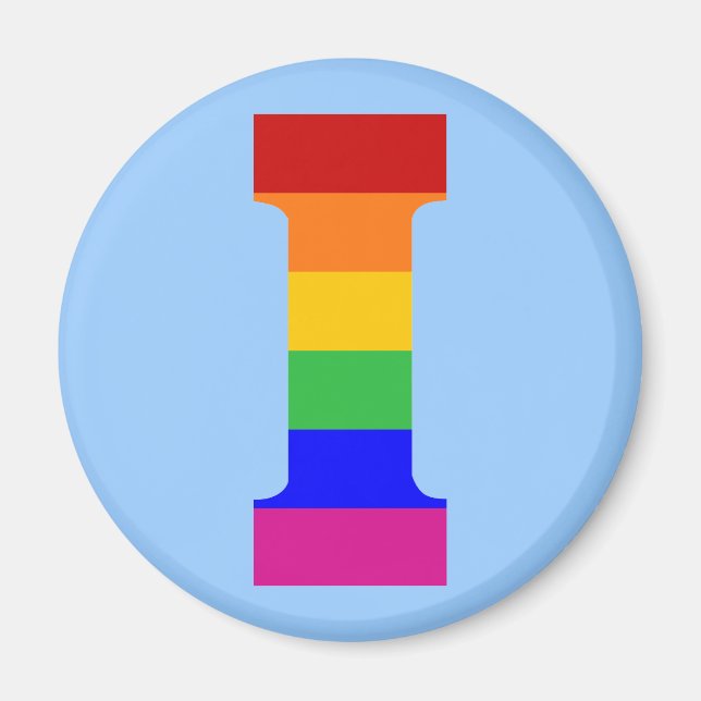 Rainbow Letter I Magnet (Front)