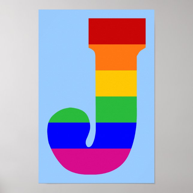 Rainbow Letter J Poster (Front)
