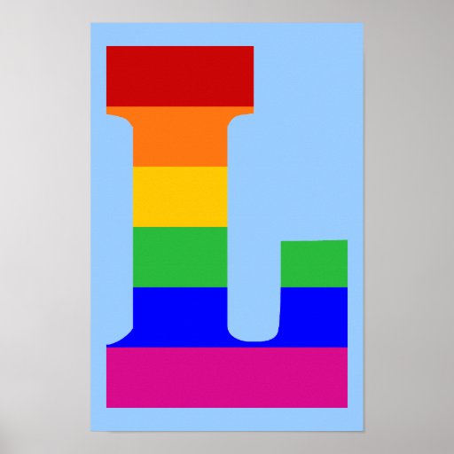 Rainbow Letter L Print | Zazzle