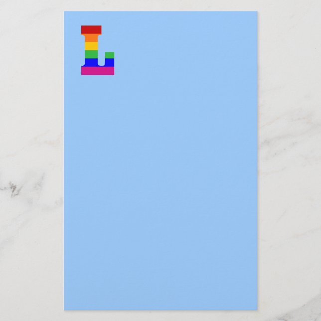 Rainbow Letter L Stationery (Front)
