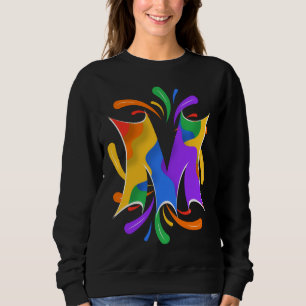 Rainbow Letter M Monogram Abstract Sweatshirt