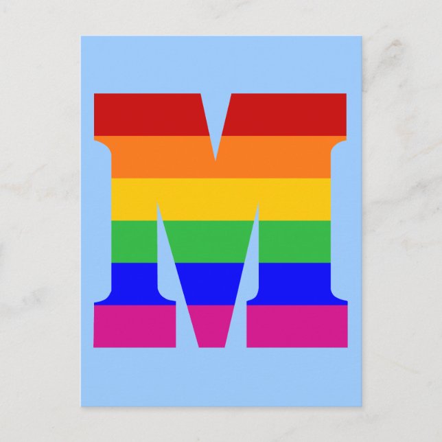 Rainbow Letter M Postcard (Front)