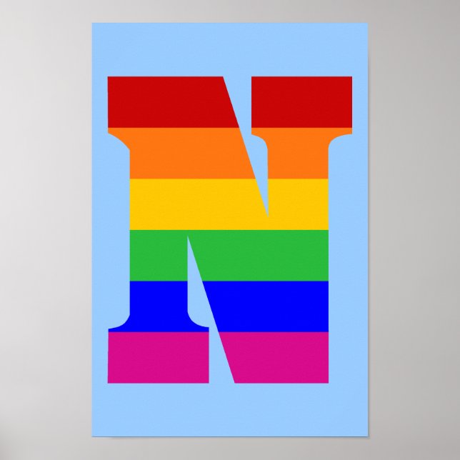 Rainbow Letter N Poster (Front)