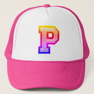 Rainbow Letter "P" Trucker Hat