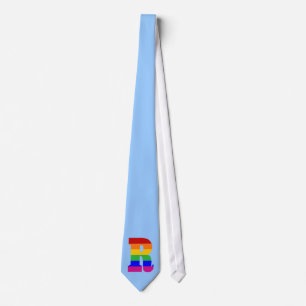 Rainbow Letter R Tie