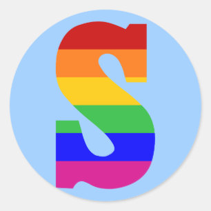 Rainbow Letter S Classic Round Sticker