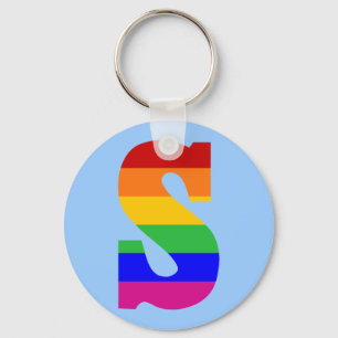 Rainbow Letter S Key Ring