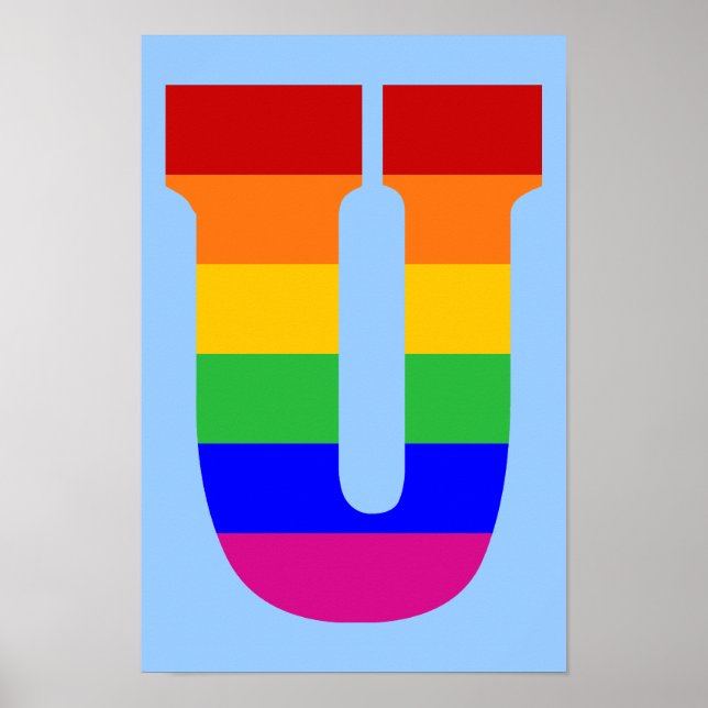 Rainbow Letter U Poster (Front)
