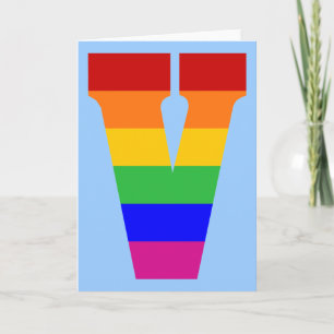 Rainbow Letter V Note Card