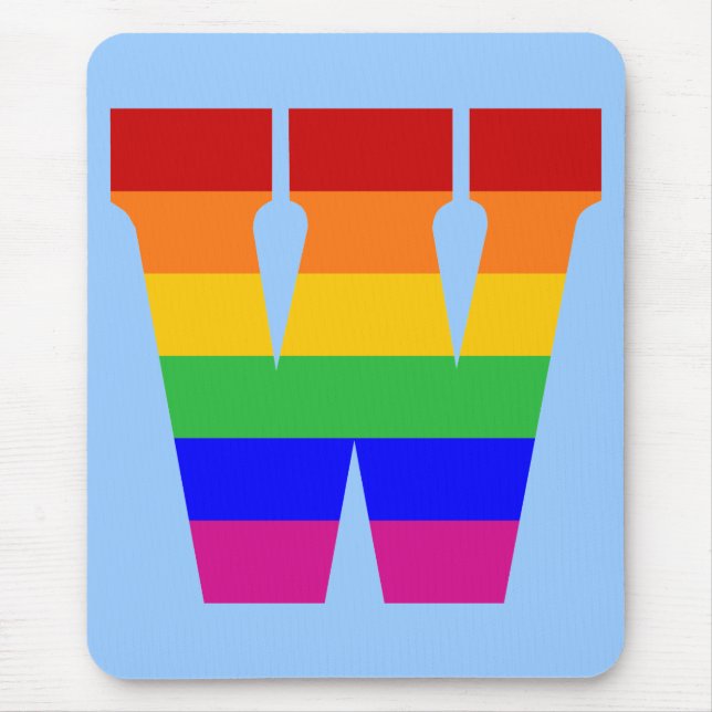 Rainbow Letter W Mouse Pad (Front)