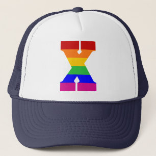 Rainbow Letter X Trucker Hat