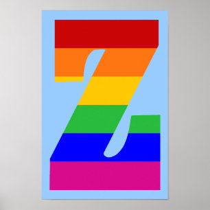 Rainbow Letter Z Poster