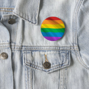 Rainbow LGBT Flag Button   Pride Flag Pinback 