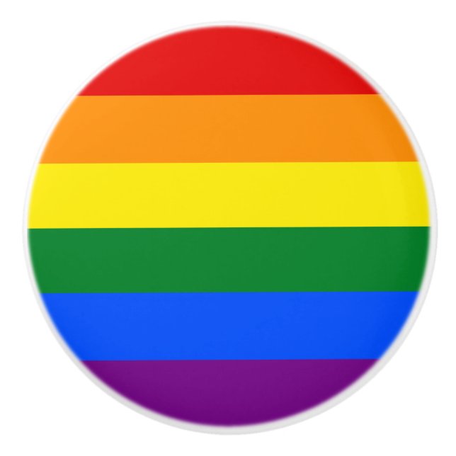 Rainbow (LGBT) Flag Ceramic Knob (Front)
