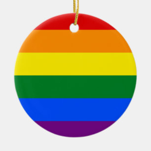 Rainbow (LGBT) Flag Ceramic Ornament