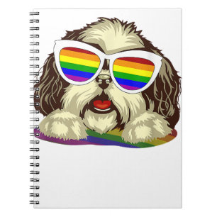 Rainbow LGBT Flag Gay Pride Shih Tzu Dog Copy Notebook
