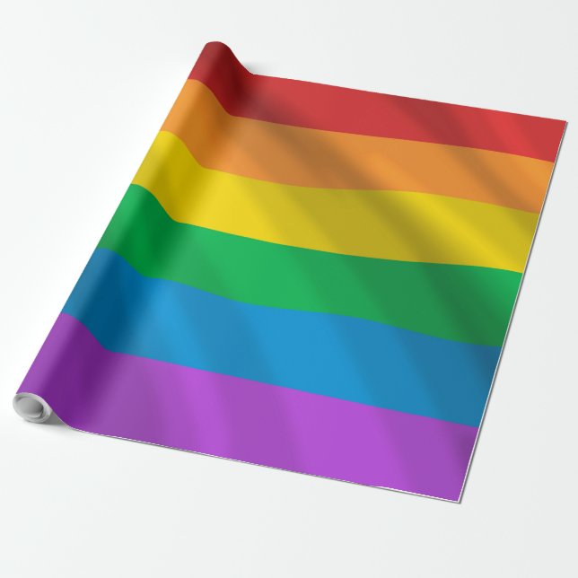 Rainbow LGBT flag Wrapping Paper (Unrolled)