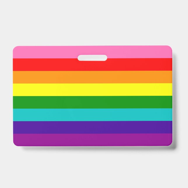 Rainbow LGBT gay flag Badge ID Badge (Front)