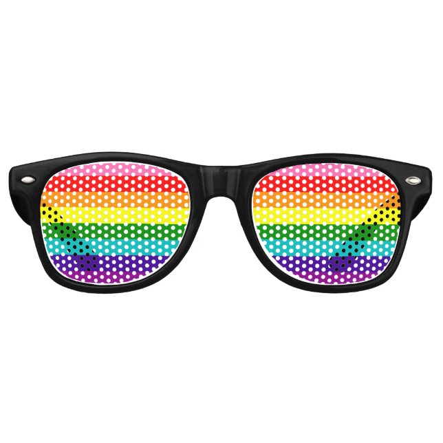 Rainbow LGBT gay flag Party Sunglasses (Front)