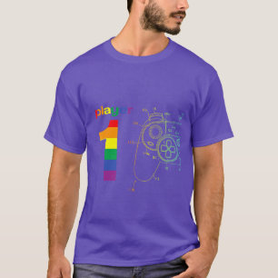 Rainbow LGBT Gay Pride Gamer Player 1 Couple Match T-Shirt