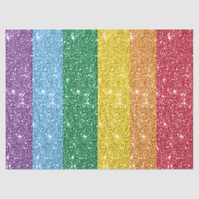 Rainbow LGBT Glitter Decoupage Tissue Paper (Front)