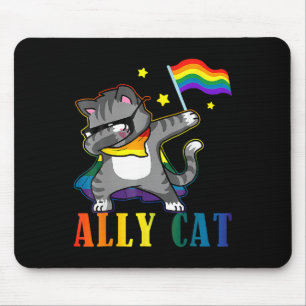 Rainbow Lgbt Lesbian Pride Funny Cat Dabbing Mouse Pad
