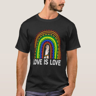 Rainbow LGBT Love Is Love Retro LGBTQ Gay Pride Fl T-Shirt