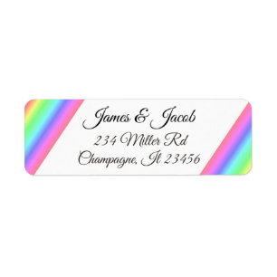 Rainbow LGBT Pride Script Return Address Labels