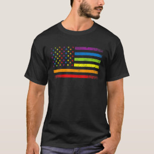 Rainbow Lgbt Pride Us Flag Gay Lesbian Bisexual Tr T-Shirt