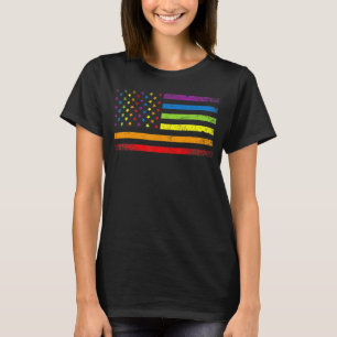 Rainbow Lgbt Pride Us Flag Gay Lesbian Bisexual Tr T-Shirt