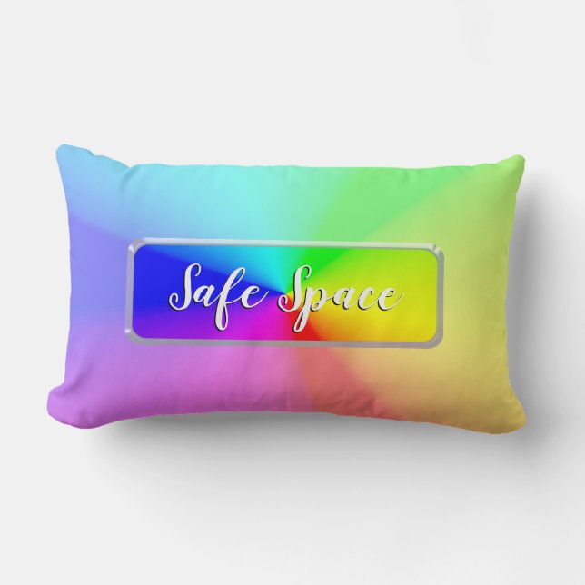 Rainbow LGBT Safe Space Lumbar Cushion (Front)