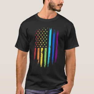 Rainbow LGBT USA Flag Gay Pride T-Shirt