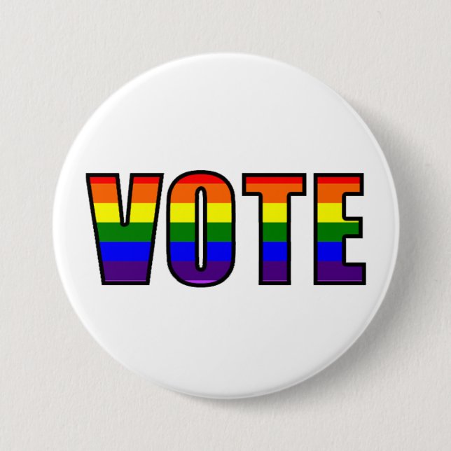 Rainbow LGBT Vote Button (Front)