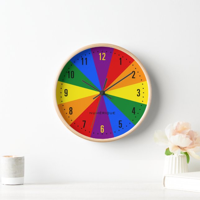 Rainbow LGBTQ American Pride Diversity Flag Clock (Home)