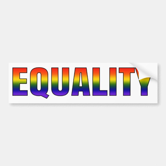 Rainbow LGBTQ Equality Bumper Sticker (Front)