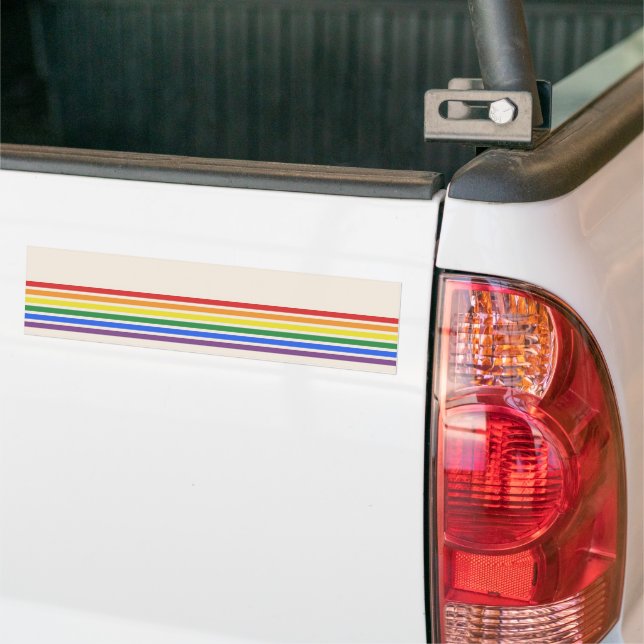 Rainbow LGBTQ Flag Bumper Sticker (On Truck)