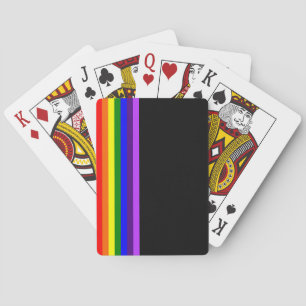 Rainbow LGBTQ+ Flag stylish playing cards (black)