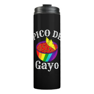 Rainbow LGBTQ Pico De Gayo Gay Pride Flag Salsa Me Thermal Tumbler