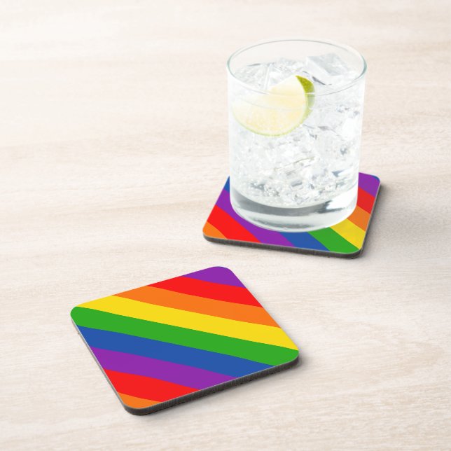 Rainbow LGBTQ+ Pride Flag, Gay Pride Colors Coaster (Right Side)