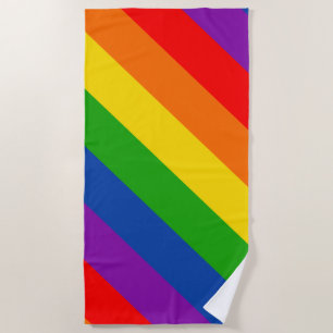 Rainbow LGBTQ+ Pride Flag, Gay Pride Colours Beach Towel