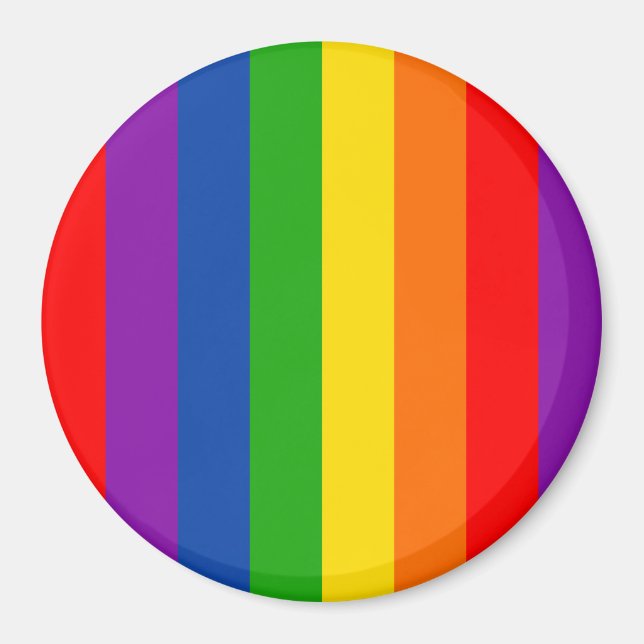 Rainbow LGBTQ+ Pride Flag, Gay Pride Colours Magnet (Front)