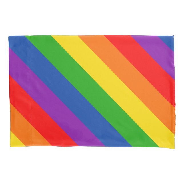 Rainbow LGBTQ+ Pride Flag, Gay Pride Colours Pillowcase (Front)